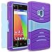 Coolpad ROGUE / 3320A Case, INNOVAA Turbulent Heavy Duty Shockproof Kickstand Dual-Layer Rugged Armor Case W/ Free Screen Protector & Touch Screen Stylus Pen - Light Blue/Purple