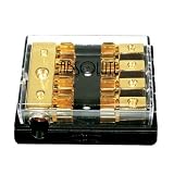 ABSOLUTE AGD24G Gold AGU Style Fuse Power or Ground 4 Gang Distribution Fuse Block - Three... by Absolute