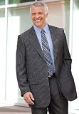 Kings' Court Two-Button Pinstripe Suit Jacket