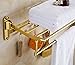 ROZIN Rozinsanitary Gold Finish Bathroom Folding Towel Rack Wall Mounted Clothes Towel Shelf Holder
