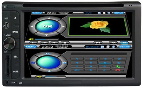 Fuxon U6208 6.2 zoll 3D Flip MENU Doppel-DIN DVD Receiver ,im Armaturenbrett Navigation system,Eingebaut Digital TV,Eingebaut Bluetooth and Radio