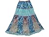 Blue Maxi Skirt Cotton Floral Print
