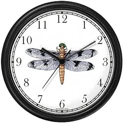 Dragonfly or Dragon Fly Insect - Animal Wall Clock by WatchBuddy Timepieces (Black Frame)