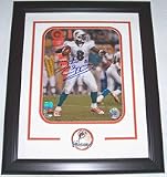 Daunte Culpepper Autographed White Jersey Custom Framed 8 x 10 Photograph with Team Medallion
