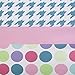 Girls Teen Kids Modern Comforter Bedding Set Pink Purple Aqua Blue Polka Dots Stripes Geometric Design with Owl Pillow. Includes Bonus Sleep Mask From Designer Home. (Full/Queen)