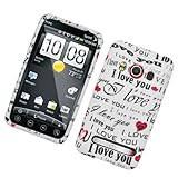 TPU Love You With White Silicone Skin Gel Cover Case For HTC Supersonic EVO ....