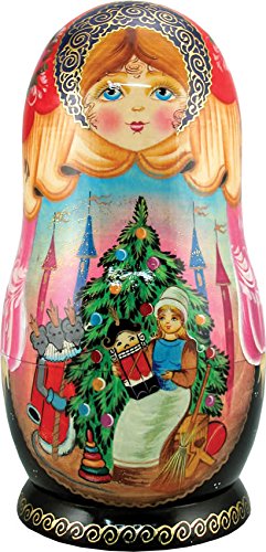 Artistic Wood Carved Russian Matreshka Nutcracker Doll with Ornaments Sculpture Holiday and Christmas Decoration Artistic Wood Carved Russian Matreshka Nutcracker Doll with Ornaments Sculpture Holiday and Christmas Decoration