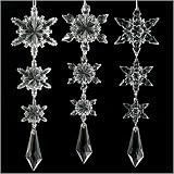 Review Kurt Adler  / Set of 3 Clear Snowflake Drop Christmas Ornaments