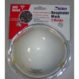 Swine Flu N95 NIOSH Respirator Mask - Pack of 2 Masks