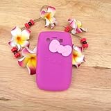 Hello Kitty pink Silicone with bow Cover Case for Blackberry 9700