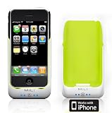 MiLi Power Pack Case and Rechargeable Battery for iPhone 2G/3G/3GS - White with Green Inner-Lining