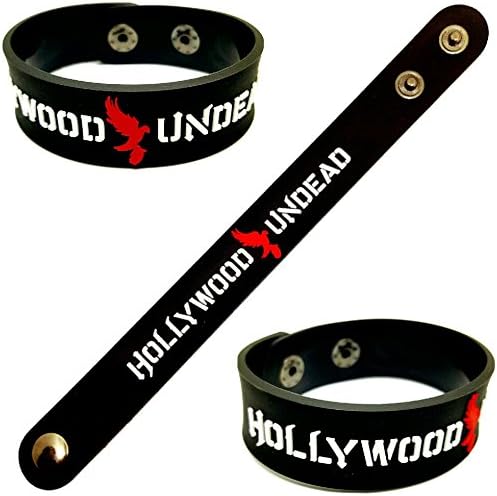 1 Pcs. HOLLYWOOD UNDEAD Hard Core Heavy Metal Punk Rock Music Band Logo Symbol Sign Rubber Silicone Bracelet Wristband by BEST EXPO