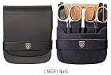 3 Swords - 6 Piece Manicure & Pedicure Case, made of authentic Leather, Grade: Made in Solingen