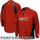 Majestic St. Louis Cardinals Red-Navy Blue Cool Base Triple Peak Gamer Performance Jacket (XX-Large)