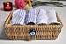 Turkish Pestemal Guest Towel Set in a Natural Color Wicker Basket