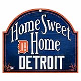 51ootXWlHqL. SL160  MLB Detroit Tigers 10 by 11 Wood Home Sweet Home Sign
