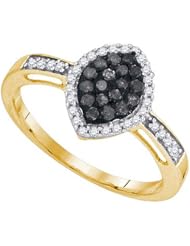 0.33CTW BLACK DIAMOND FASHION RING