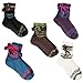 5 Pairs Knit Sock Slippers Booties Tassle Pom-Pom Non-Slip Fits Shoe 5-10 Sz9-11