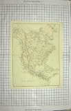 ANTIQUE MAP NORTH AMERICA MEXICO FLORIDA CANADA