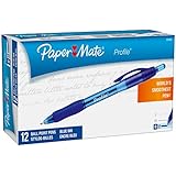 Paper Mate 89466 Profile Retractable Ballpoint Pens, Blue, 12-Pack