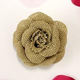 Tan Linen Hand Made Corsage Fabric Flower Hat Hair Clip & Pin Brooch F11033