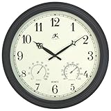 Infinity Instruments Indoor/Outdoor Metal Weather Clock