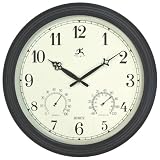 Infinity Instruments Indoor/Outdoor Metal Weather Clock