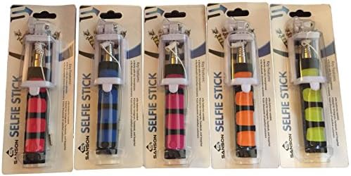 Wired Selfie Stick Iphone Android Smartphone Telescoping Best Grip Blue Teen Holiday Gift Christmas