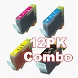 12-Pack Remanufactured Inkjet Cartridge Combo for Canon i865, i950, i960, S-820 Printers (Two of Eac