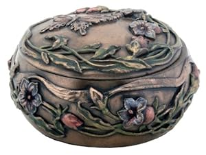 Butterfly with Floral Decoration Art Nouveau Design Jewelry Box