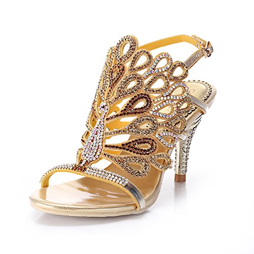 Abby Womens Sexy Nice Shining Surprising Evening Party Wedding Fashion Leather Stiletto Sandals