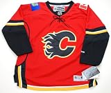 NHL Reebok Calgary Flames Youth Large/Extra Large Stitched Premier Hockey Jersey Red