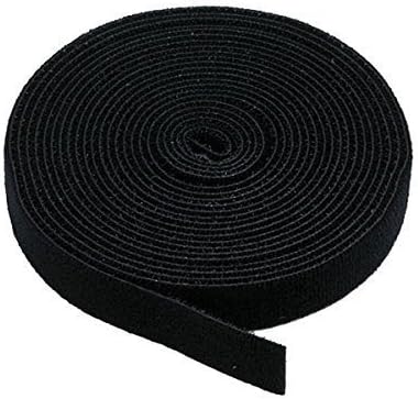 Reusable Hook &amp; Loop Fastening Cable Ties 0.75-inch x 180-inch long/Roll - Black