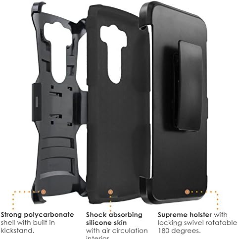 Rabel Flag [COMBAT SERIES] Rugged Holster Dual Layer Hybrid Hard Soft rubber Protective Case [Non-Slip] Cover drops and impacts Resilient for LG V10