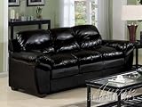 Contemporary Black Bonded Leather Match Sofa by Acme Furniture Contemporary Black Bonded Leather Match Sofa by Acme Furniture
