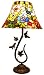 Stained Glass Butterfly & Flowers Table Lamp