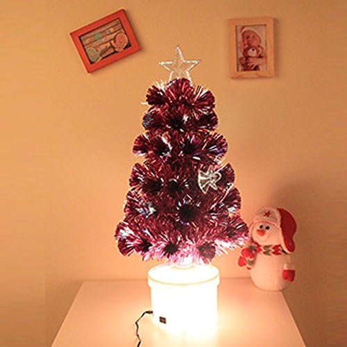 GAOYU 7 Multimedia Fiber Christmas Tree 60Cm Pink Rotation Music Fiber Tree Will Sing Automatically Rotates The
