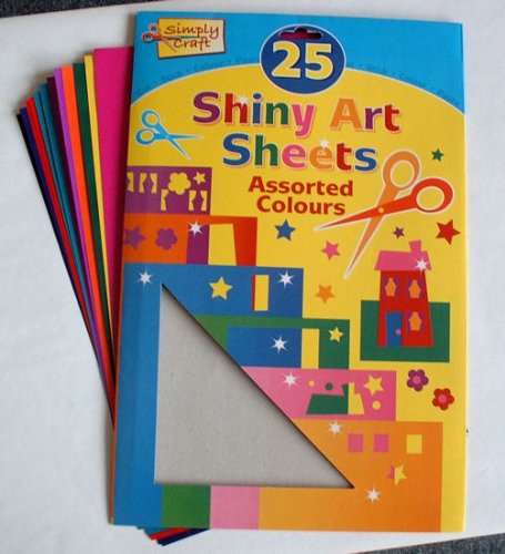 Childrens Toyshop  Toys : 25 Shiny Art Sheets Assorted Colours