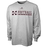 adidas Mississippi State Bulldogs Ash Practicewear Football Long Sleeve T-shirt