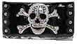 Rockabilly Leopard Skull buckle with crystals Tri Fold wallet