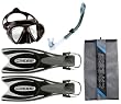 Cressi Frog Plus Fins with Dive Mask Dry Snorke Set, (Scuba Snorkeling Freediving Spearfishing Dive Gear)