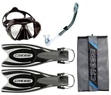 Cressi Frog Plus Fins with Dive Mask Dry Snorke Set, (Scuba Snorkeling Freediving Spearfishing Dive Gear) Cressi Frog Plus Fins with Dive Mask Dry Snorke Set, (Scuba Snorkeling Freediving Spearfishing Dive Gear)