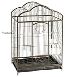 Cage Connection Triple Roof Bird Cage with Platform Door, 22 x 16 x 34,  Sculptured Bronze
