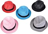Straw Look Plastic Fedora Hats Case Pack 24
