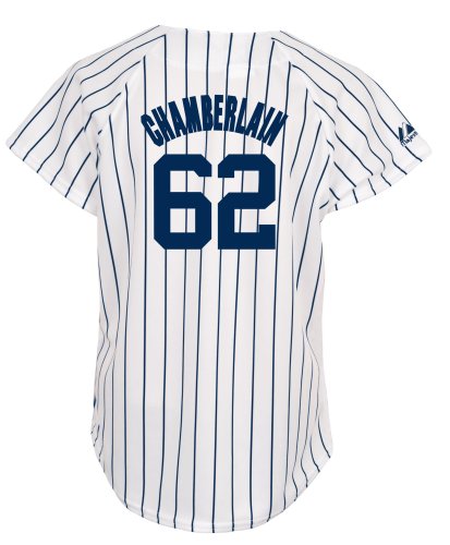 MLB Joba Chamberlain New York Yankees Women's White/Navy Fashion Replica Jersey (XX-Large)