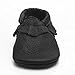 Sayoyo Baby Black Tassels Soft Sole Leather Infant Toddler Prewalker Shoes