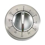 Danesco Mechanical  60 minute Kitchen Timer Stainless Steel