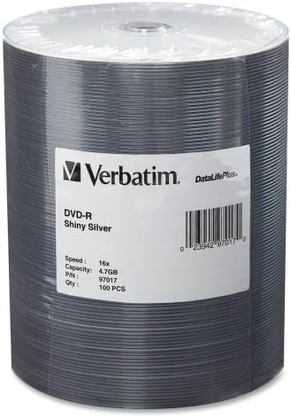 Wholesale CASE of 5 - Verbatim 4.7GB 16X DataLifePlus Silver DVD-Rs-DVD-R, 4.7GB, 16x, 100/PK, Shiny Silver