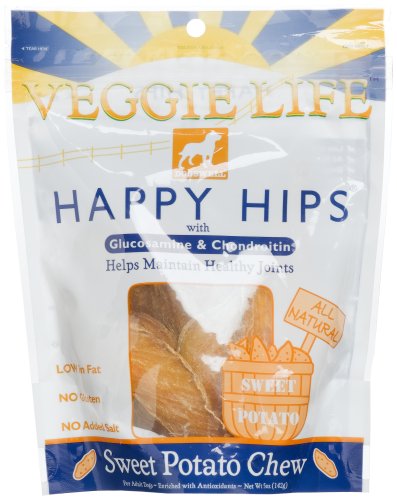 Dogswell Veggie Life Happy Hips Sweet Potato Chew, 5-Ounce Blue Pouches (Pack of 6)