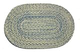 Oval Braided Rug (2'x3'): Williamsburg Blue, Yellow & Cream - Solid